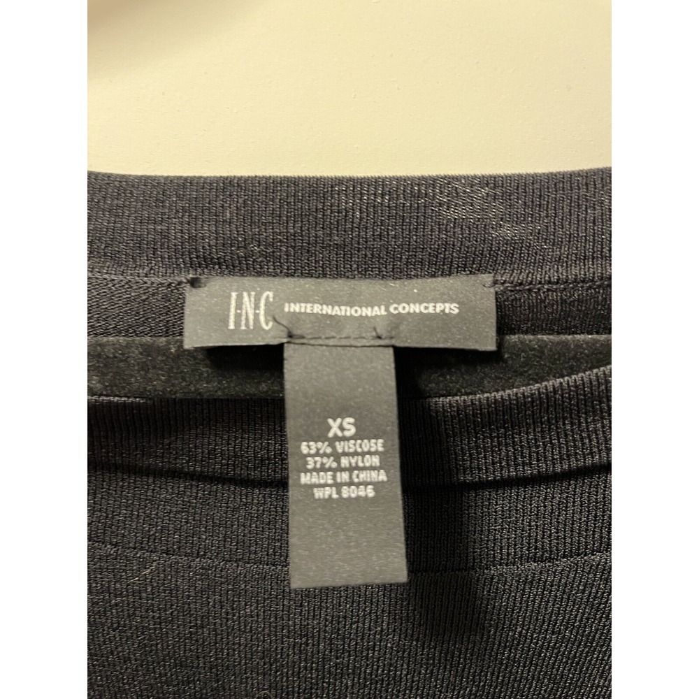 INC International Concepts Womens Sweater Size XS Black Knitted Pullover Blouse - Picture 3 of 5